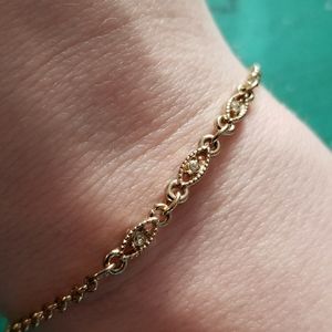 Crystal Eye ankle bracelet anklet Claire's gold tone